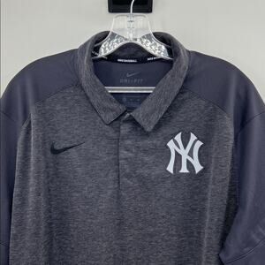 Yankees MLB Nike Dri-Fit Short Sleeve Performance Polo - Gray - XL